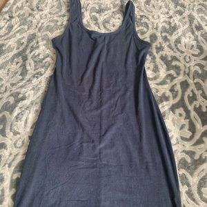 Navy velvet mini dress